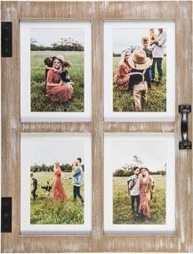 img 4 attached to 🏡 GLM Farmhouse Window Frame: Holds 4x6 and 5x7 Photos, with Mat and Glass - Rustic Farmhouse Decor (Brown)