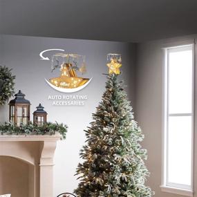 img 2 attached to 🎄 Christmas Animated Tree Topper Glittering Star Treetop Deer Pulling Sleigh Pendants for Festive Christmas Decor
