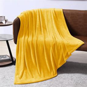 img 4 attached to EXQ Home Fleece Blanket Yellow
