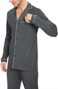 img 3 attached to Comfortable MEOMUA Bamboo Pajama Sleeve Sleepwear: Perfect Choice for Men's Sleep & Lounge