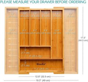 img 3 attached to 🎍 Bamboo Drawer Organizer: Optimize Kitchen, Bathroom, and Desk Space with Expandable Utensil Holder and Wood Dividers