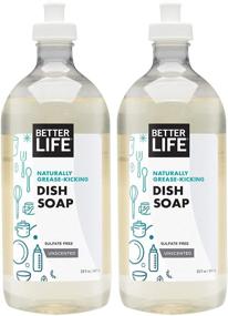 img 4 attached to 🌿 Unscented Better Life Natural Dish Soap: 44 Fl Oz (Pack of 2) - *Effective and Gentle Cleaning*