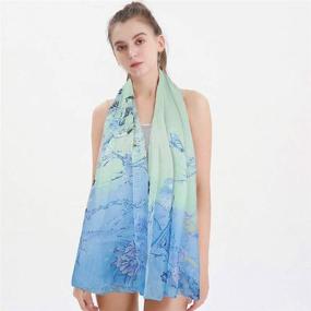 img 3 attached to Buy Purple Chiffon Flower Scarves 1 - Women's Scarves & Wraps Accessory