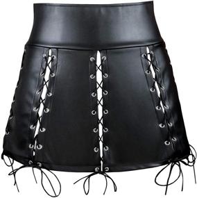 img 4 attached to 👗 Women's Leather Bodycon Mini Skirt for Punk Rock Fashion - KILLREAL