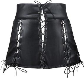 img 3 attached to 👗 Women's Leather Bodycon Mini Skirt for Punk Rock Fashion - KILLREAL