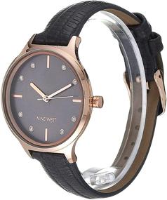 img 1 attached to ⌚ Женские наручные часы с кристаллами и узором на ремешке от Nine West