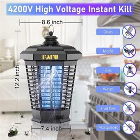 img 3 attached to 🦟 Outdoor Bug Zapper, 18W High Power Electronic Mosquito Killer, 4200V Fly Zapper, Insect Trap Indoor, Mosquito Traps for Garden Patio, Backyard,Home