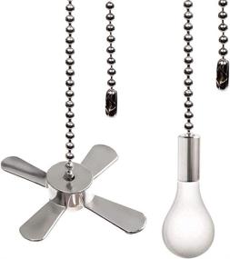 img 3 attached to Ceiling Fan Pull Chain Set - 4PCS 13.79 Inches Length - Silver - Chain Extension, Beaded Ball Connector - Light & Fan Decorative Pull Chain