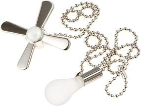 img 1 attached to Ceiling Fan Pull Chain Set - 4PCS 13.79 Inches Length - Silver - Chain Extension, Beaded Ball Connector - Light & Fan Decorative Pull Chain