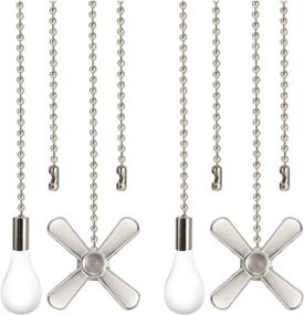 img 4 attached to Ceiling Fan Pull Chain Set - 4PCS 13.79 Inches Length - Silver - Chain Extension, Beaded Ball Connector - Light & Fan Decorative Pull Chain