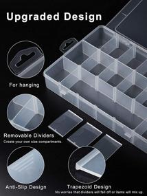 img 2 attached to 📦 iBune 18 Grids Plastic Compartment Container, Bead Storage Organizer Box Case with Adjustable Removable Dividers for Jewelry Craft Tools, 11.7 x 7.7 x 1.7 inches (White)