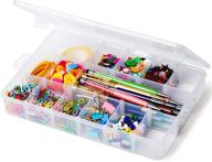 📦 ibune 18 grids plastic compartment container, bead storage organizer box case with adjustable removable dividers for jewelry craft tools, 11.7 x 7.7 x 1.7 inches (white) logo