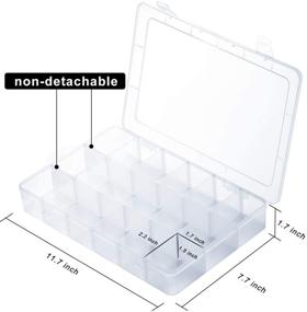 img 1 attached to 📦 iBune 18 Grids Plastic Compartment Container, Bead Storage Organizer Box Case with Adjustable Removable Dividers for Jewelry Craft Tools, 11.7 x 7.7 x 1.7 inches (White)