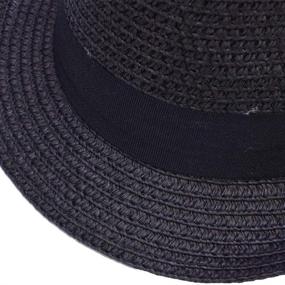 img 1 attached to IFSUN Unisex Girls Straw Fedora Boys' Accessories at Hats & Caps
