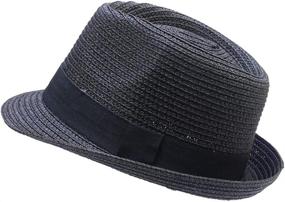 img 4 attached to IFSUN Unisex Girls Straw Fedora Boys' Accessories at Hats & Caps