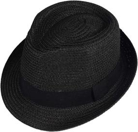 img 3 attached to IFSUN Unisex Girls Straw Fedora Boys' Accessories at Hats & Caps