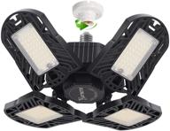 🔆 yurnero 100w 10000lm led garage light - deformable led garage ceiling light with 4 adjustable panels for shop, work, barn, bay, and warehouse - e26 standard base logo