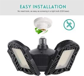 img 1 attached to 🔆 Yurnero 100W 10000LM LED Garage Light - Deformable LED Garage Ceiling Light with 4 Adjustable Panels for Shop, Work, Barn, Bay, and Warehouse - E26 Standard Base