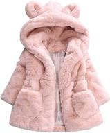 winter warm coats for girls: mallimoda ear hooded faux fur fleece jacket logo