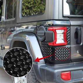 img 2 attached to 🚀 JeCar Rear Corner Guards Protectors for 2018-2020 Jeep Wrangler JL Unlimited Tail Light Cover Body Armor