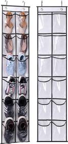 img 4 attached to Organize Your Shoes in Style with MISSLO Over The 👠 Narrow Door Shoe Organizer - 12 Crystal Pockets (2 Packs, White)