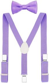 img 4 attached to 👔 PZLE Suspenders: Adjustable Elastic Inches Boys' Accessories for Style and Comfort