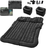 🏕️ inflatable suv rv car bed camping cushion pillow - thickened air mattress with electric pump, flocking surface portable sleeping pad for travel, camping, minivan, van, trunk logo