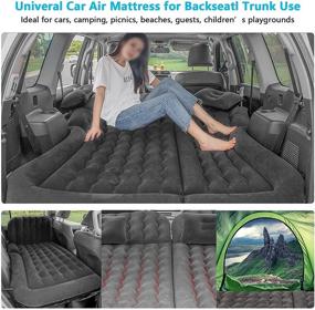 img 3 attached to 🏕️ Inflatable SUV RV Car Bed Camping Cushion Pillow - Thickened Air Mattress with Electric Pump, Flocking Surface Portable Sleeping Pad for Travel, Camping, Minivan, Van, Trunk