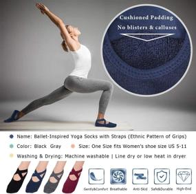 img 2 attached to Ozaiic Non Slip Socks: Ideal for Yoga, 🧦 Pilates, Barre & Fitness Activities - Women's Hospital Socks