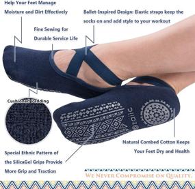 img 1 attached to Ozaiic Non Slip Socks: Ideal for Yoga, 🧦 Pilates, Barre & Fitness Activities - Women's Hospital Socks
