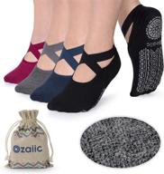 ozaiic non slip socks: ideal for yoga, 🧦 pilates, barre & fitness activities - women's hospital socks logo