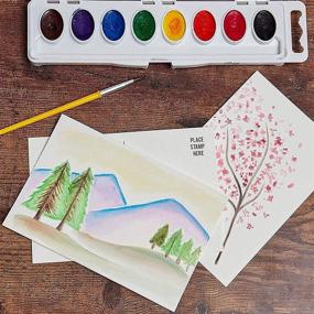 img 2 attached to 🎨 Premium 50 Pack Watercolor Postcards: DIY Paper Post Cards for Mailing & Painting (4x6 in, White)