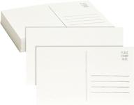 🎨 premium 50 pack watercolor postcards: diy paper post cards for mailing & painting (4x6 in, white) logo
