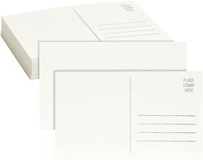 img 4 attached to 🎨 Premium 50 Pack Watercolor Postcards: DIY Paper Post Cards for Mailing & Painting (4x6 in, White)