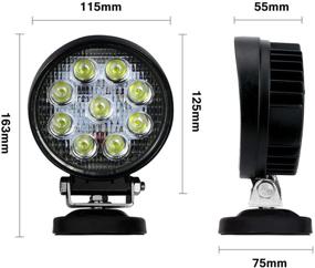 img 3 attached to 🔦 LEMIL - 27W Round LED Work Light: Portable Car Flood Beam Lamp with Magnetic Base, Waterproof Emergency Light for Off Road, Truck, Boat, Bar - 12V 24V