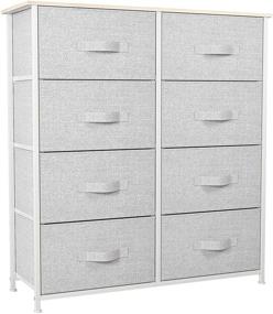 img 4 attached to 🗄️ YITAHOME 8-Drawer Storage Tower: Spacious Fabric Dresser for Bedroom, Living Room, and Closets - Sturdy Steel Frame, Wooden Top, and Easy Pull Fabric Bins!