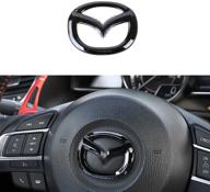 🚗 enhance your mazda's interior with maxdool carbon fiber steering wheel cover sticker sequins frame trim - black logo