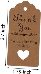 img 3 attached to 🎀 100 Count Kraft Paper Thank You Tags with Twine for Baby Showers, Parties, Weddings - HAZOULEN Favors