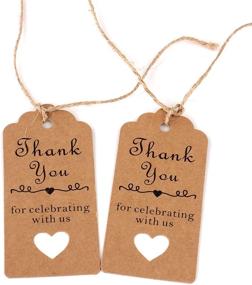 img 2 attached to 🎀 100 Count Kraft Paper Thank You Tags with Twine for Baby Showers, Parties, Weddings - HAZOULEN Favors