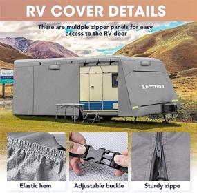 img 1 attached to XPORTION Upgraded Camper Trailer Cover: Windproof and Durable, Fits 20’ - 22’ RVs - 4-Layer Protection with 4 Straps and 2 Patches