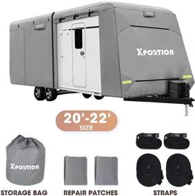 img 4 attached to XPORTION Upgraded Camper Trailer Cover: Windproof and Durable, Fits 20’ - 22’ RVs - 4-Layer Protection with 4 Straps and 2 Patches