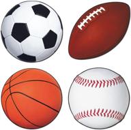 🏀 beistle вырезы спортивных мячей - упаковка из 4 штук, многоцветные логотип