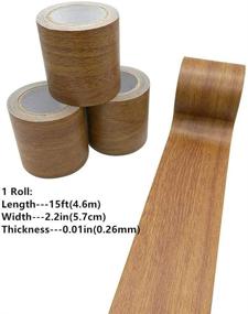 img 3 attached to 🌳 15-Foot Simulated Wood Grain Repair Tape - Creative Ingenuity with High Adhesive for Desk, Chair, Furniture, and Floor Beautification - Brown Antique Oak Design