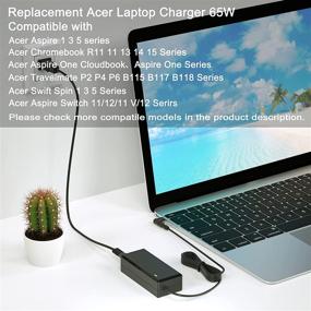 img 2 attached to 🔌 Acer Aspire Charger - 19V 3.42A 65W Laptop Power Supply Compatible with Acer Aspire/TravelMate/One Cloudbook/Spin/Chromebook