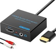 🔊 аудио экстрактор и splitter hdmi 4k с выходом 3,5 мм, aux rca и стерео - поддерживает 1080p, 3d - совместим с ps4, fire stick, blu-ray плеером и многим другим. логотип