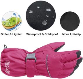 img 3 attached to 🧤 Waterproof Thermal Winter Snow Fleece Lined Insulated Gloves for Baby Toddlers (Ages 1-3, 3-5)