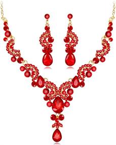 img 4 attached to Mejialaa Jewelery Rhinestone Statement Gold Toned