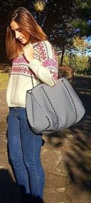 img 3 attached to 👜 Дизайнерские женские сумки и кошельки из неопрена Pole Tribe: коллекция элегантных сумок Hobo.