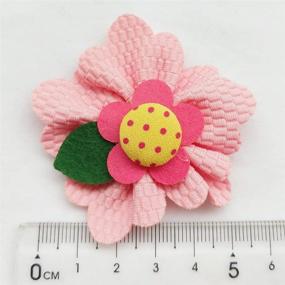 img 2 attached to 🌸 Chenkou Craft Large 6CM Padded Felt Ribbon Flowers Bow Appliques Decoration 15pcs: Beautiful & Versatile Floral Embellishments for DIY Projects