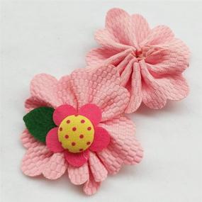 img 3 attached to 🌸 Chenkou Craft Large 6CM Padded Felt Ribbon Flowers Bow Appliques Decoration 15pcs: Beautiful & Versatile Floral Embellishments for DIY Projects